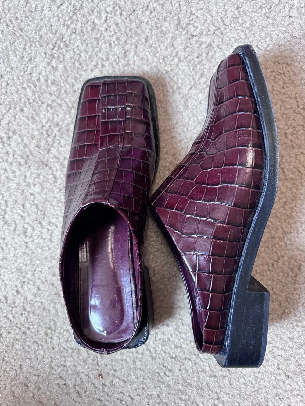 Staud Croc-embossed mules - EU 41.5